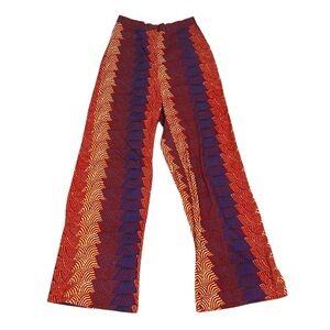 Anthropologie SIKA Abstract Wide Leg Trousers Size 2 Retail $200 Pants Cotton